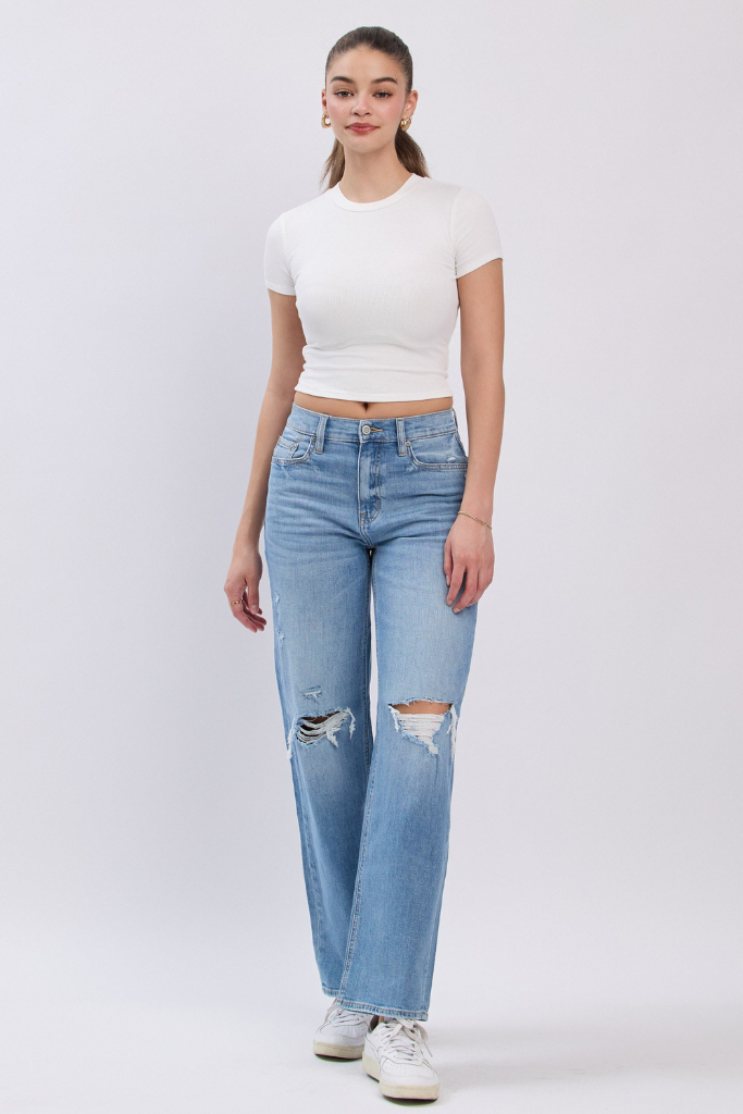 Ryder High Rise Straight Leg Jeans - Medium Wash