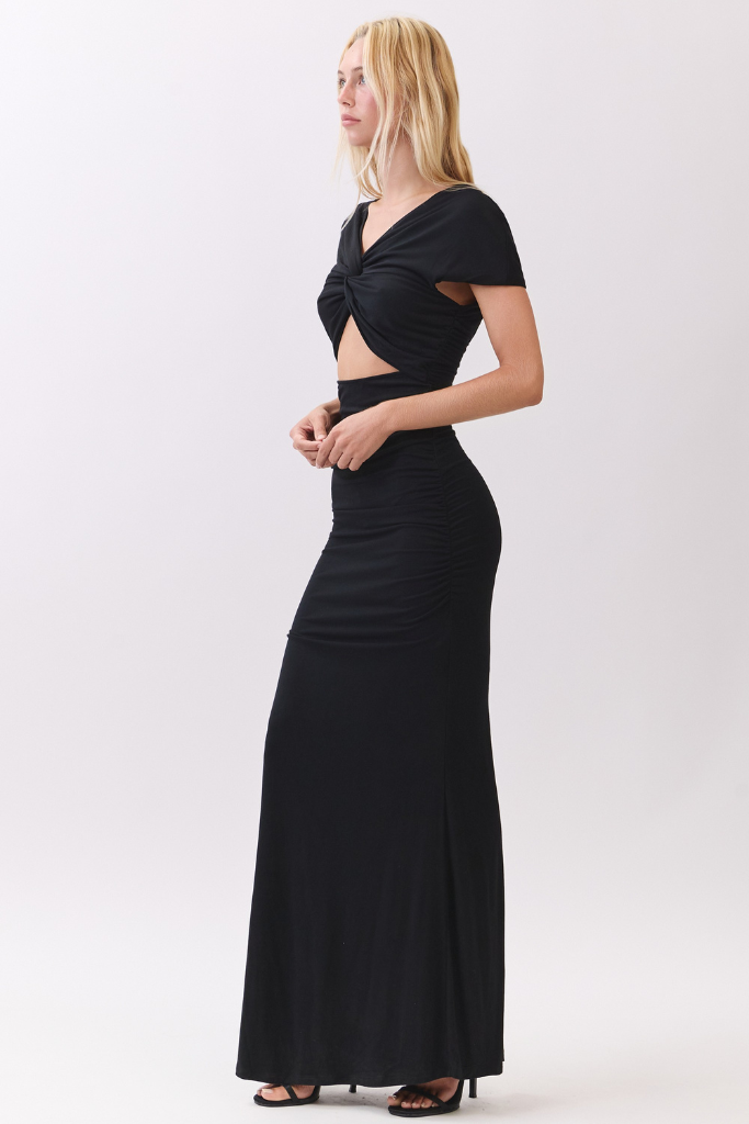 Nellie Twist Maxi Dress - Black