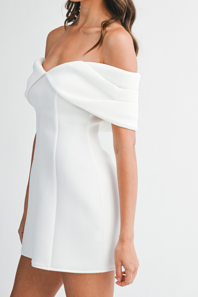 Leana Off Shoulder Dress - White