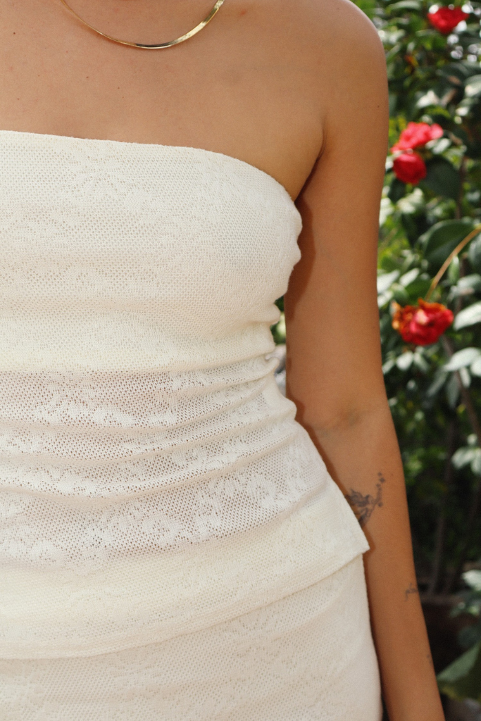 Caught Up Tube Top - Cream