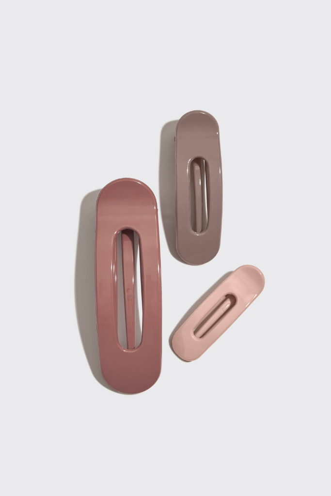 KITSCH  Flat Lay Claw Clip Glossy Terracotta - 3pc