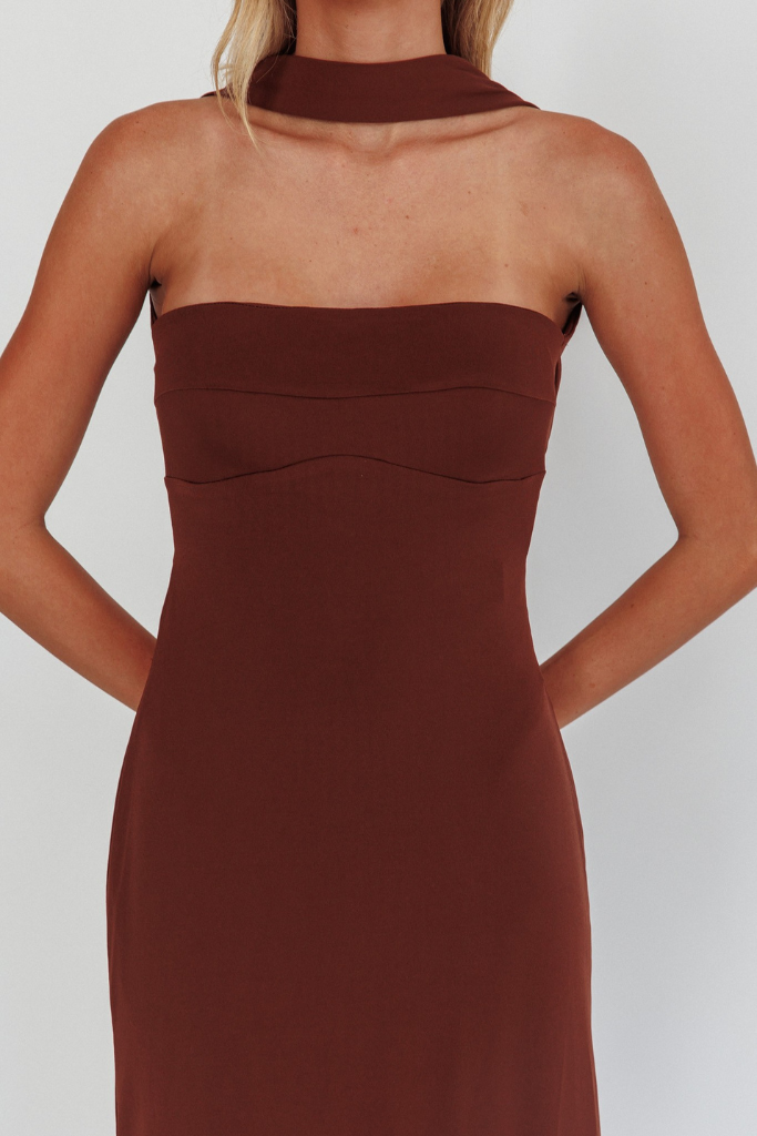 Silent Vow Maxi Dress - Chocolate