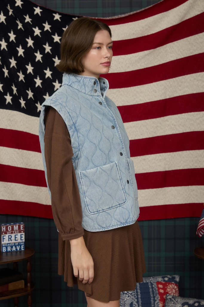 Unfiltered Quilted Vest - Denim
