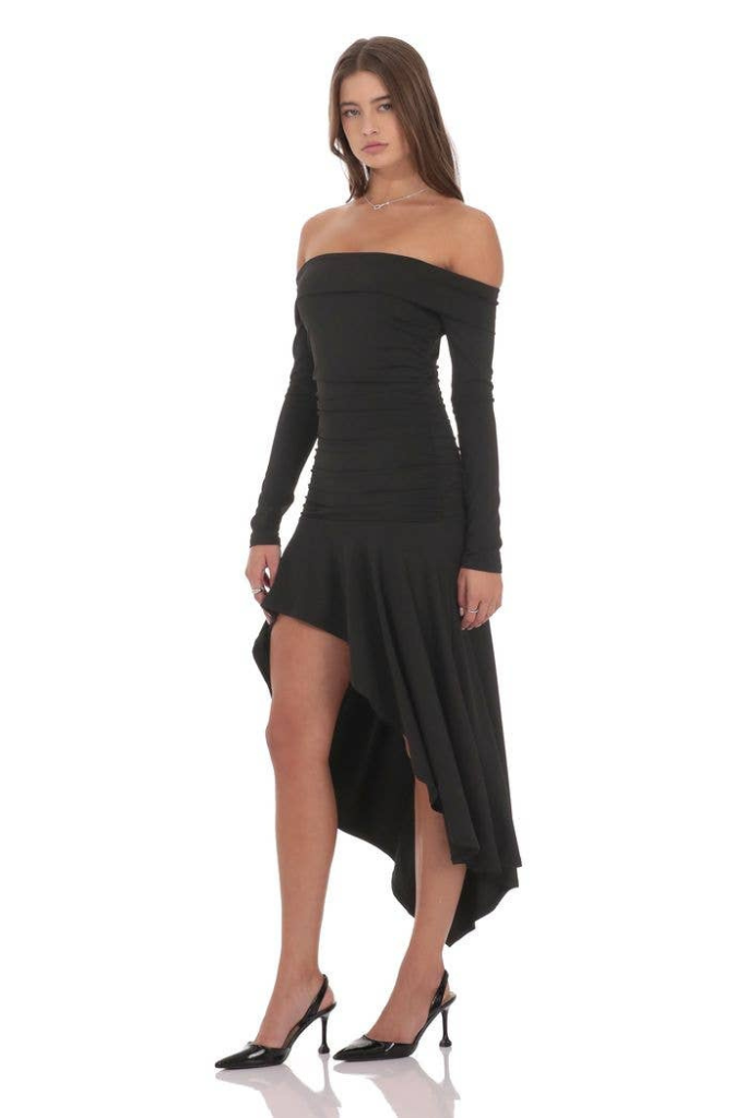 Lucy In The Sky Delia Midi Dress - Black