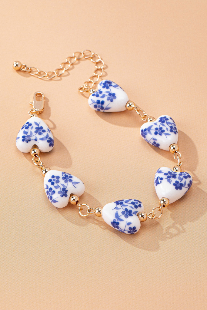 Untold Grace Heart Bracelet - Blue/Gold