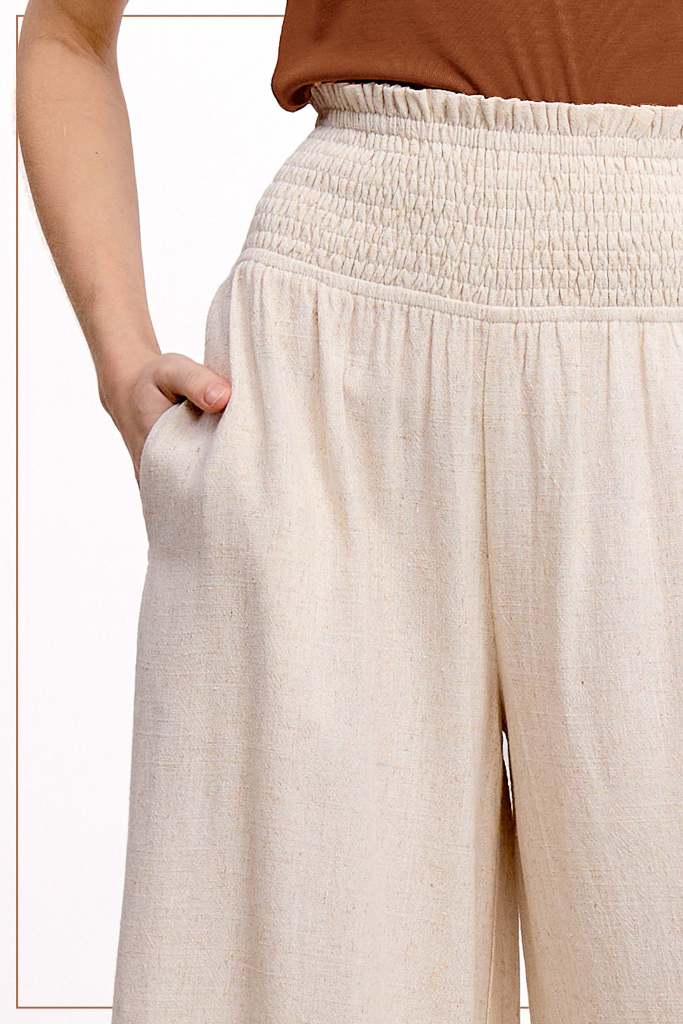 Not Over You Wide Leg Pants - Natural