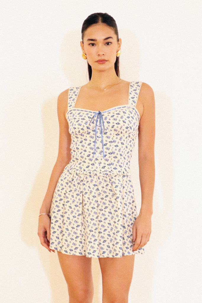 Missing You Mini Dress - Blue Floral