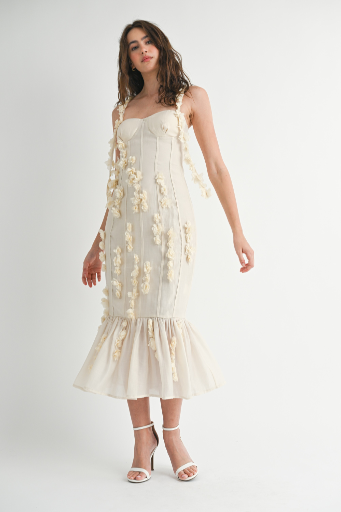 Warm Glow Midi Dress - Cream