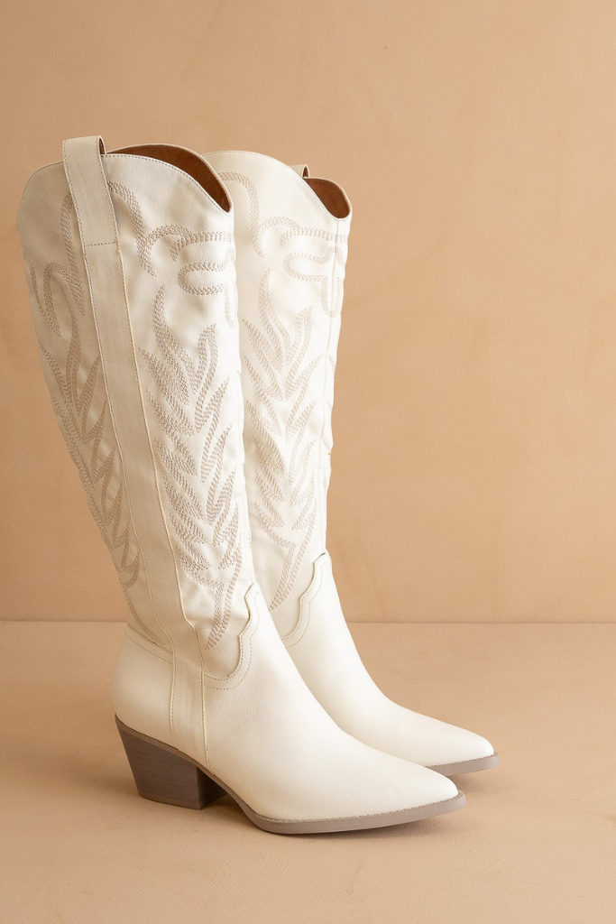 The Samara Cowboy Boot - White