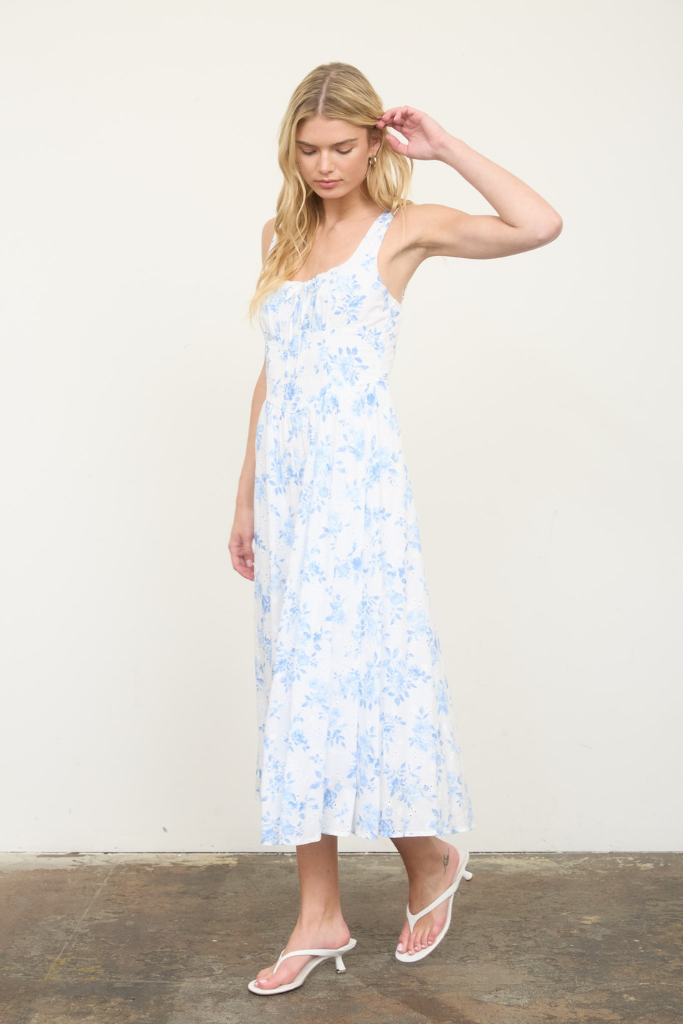 Lasting Embrace Midi  Dress - Light Blue