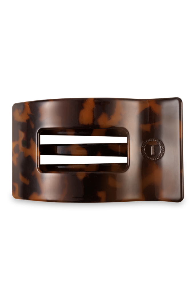 TELETIES Large Flat Rectangle Hair Clip - Tortoise