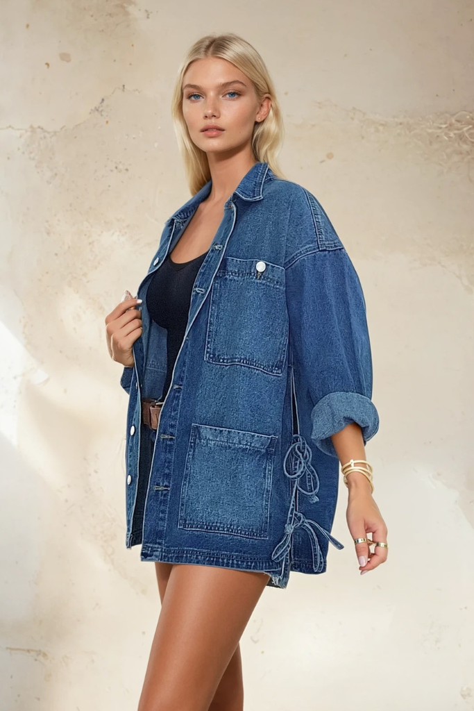 Fall Fling Denim Jacket - Medium Wash