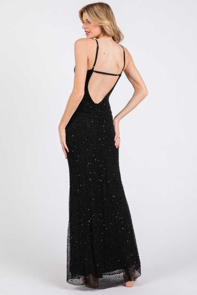 Try Again Maxi Dress- Black