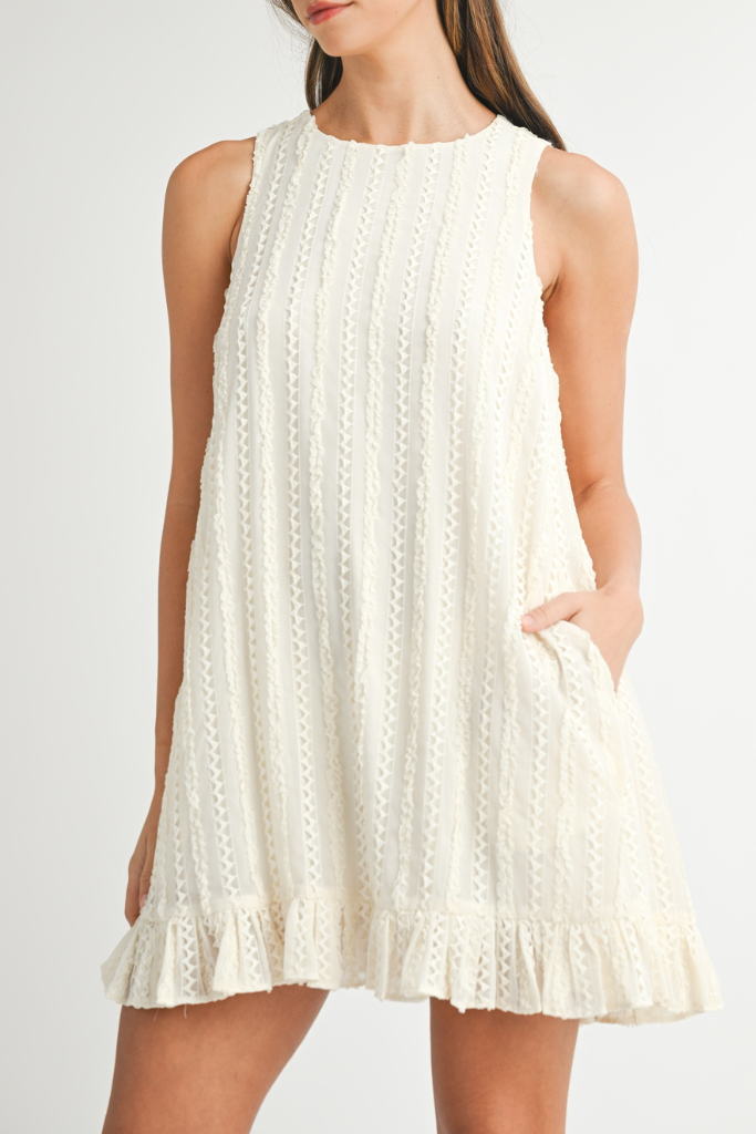Radiant Textured Dress - Cream
