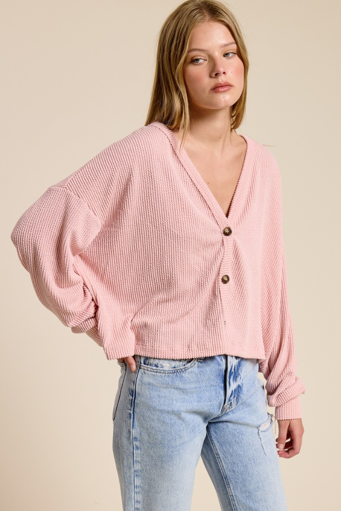 Need Love Cardigan Top - Blush