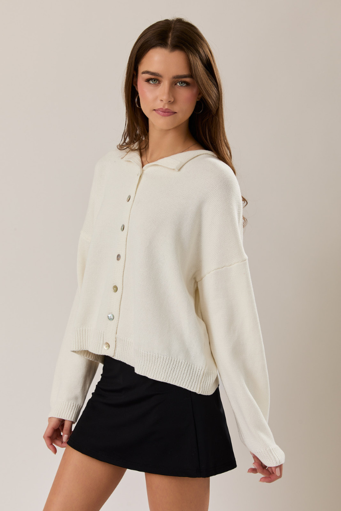 Double Down Cardigan - White