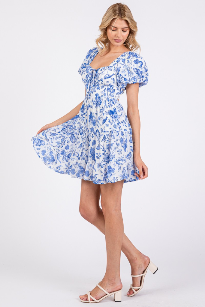 Pinky Promise Floral Dress - Blue