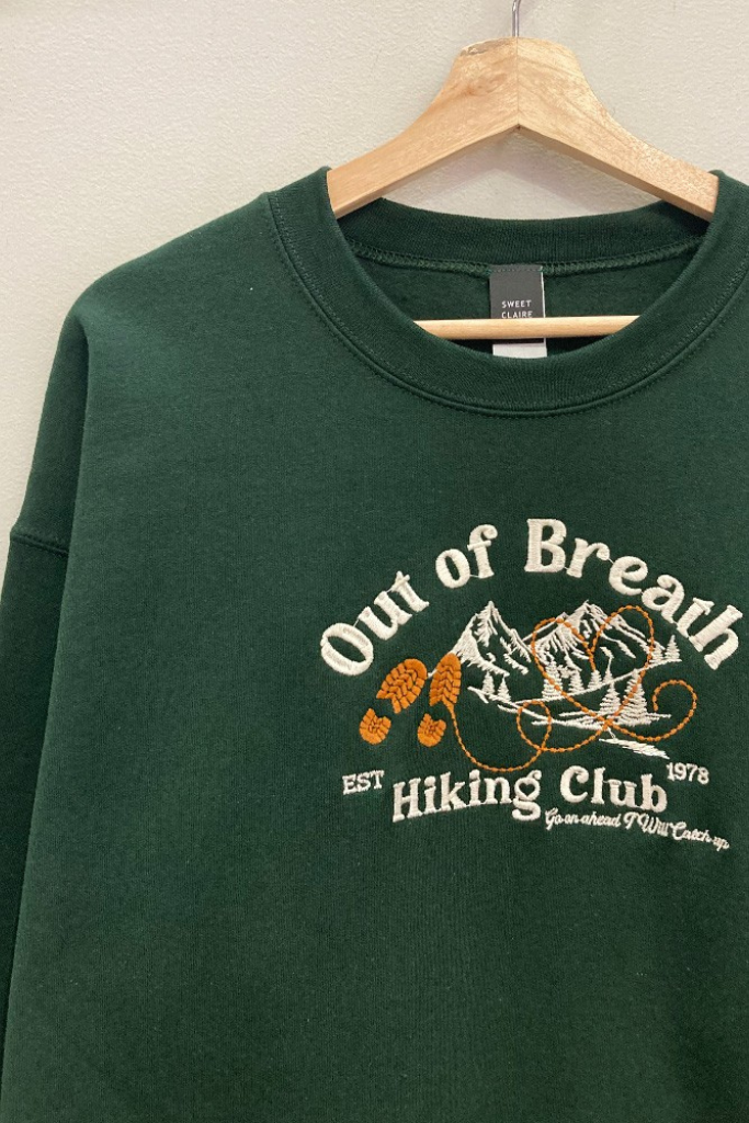 Out Of Breath Graphic Sweatshirt - Hunter Green