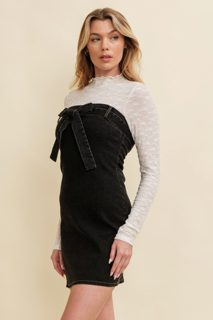 Diya Denim Dress - Black