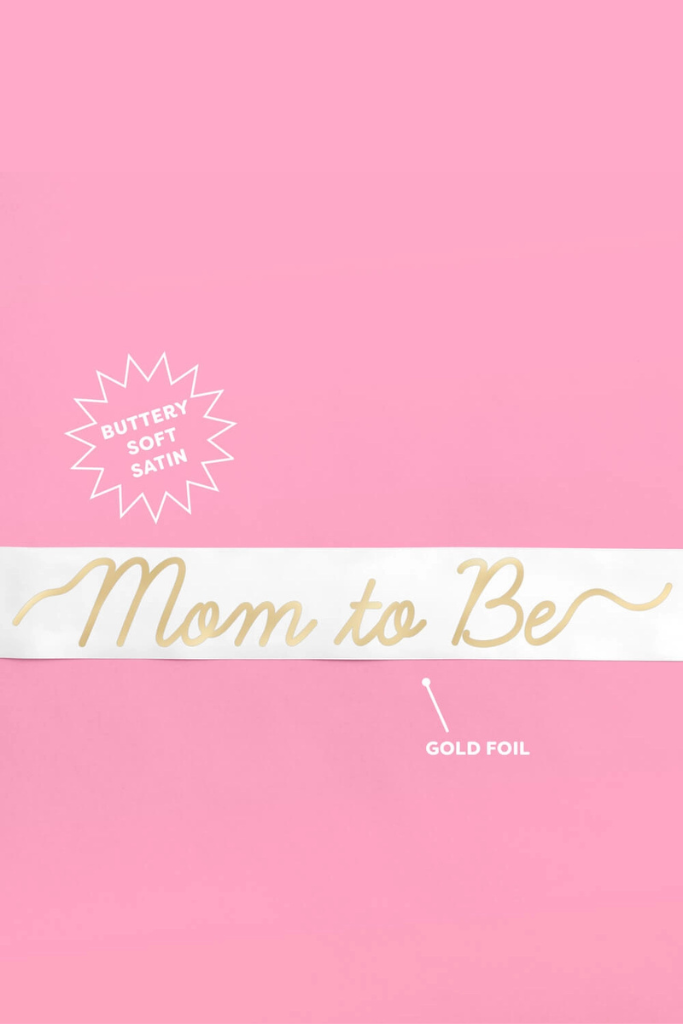 Mom To Be Sash - White