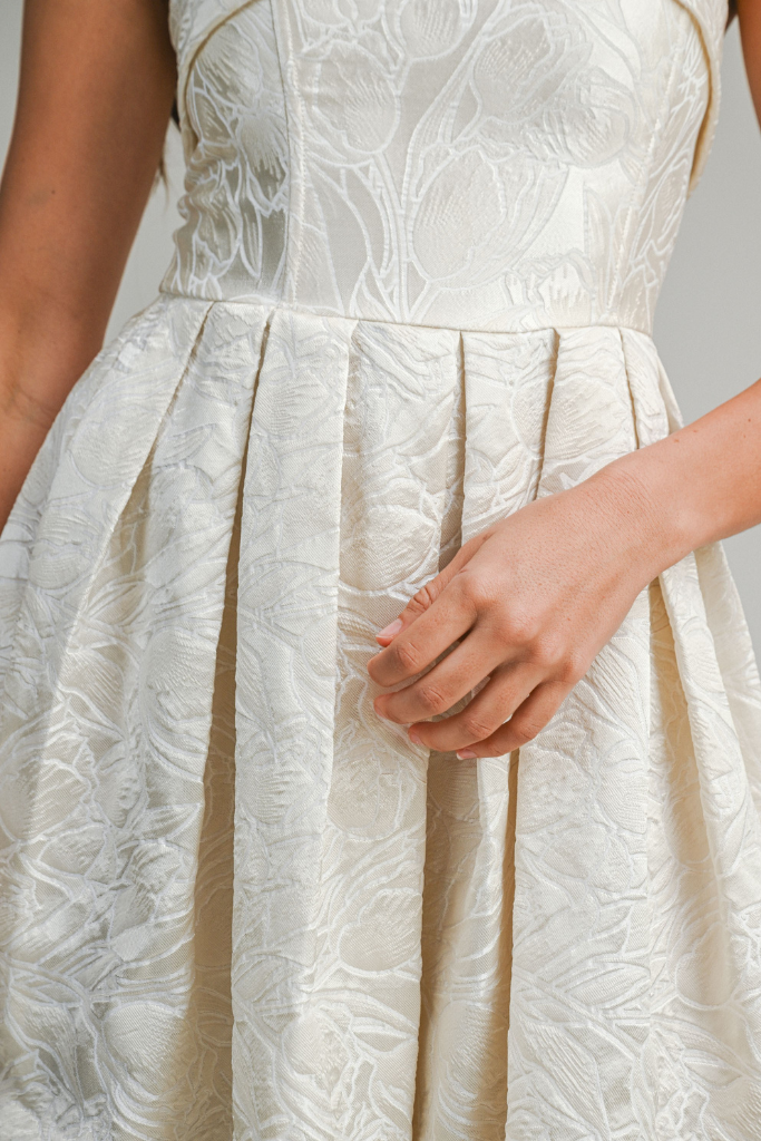 Killian Jacquard Midi Dress - Cream