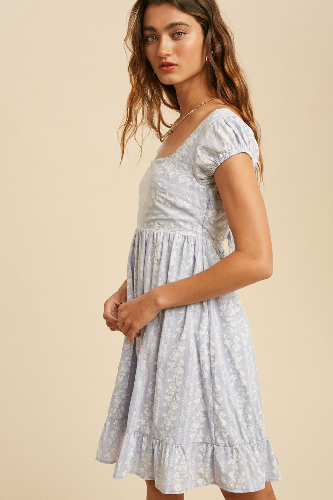 Khalesi Floral Dress - Powder Blue