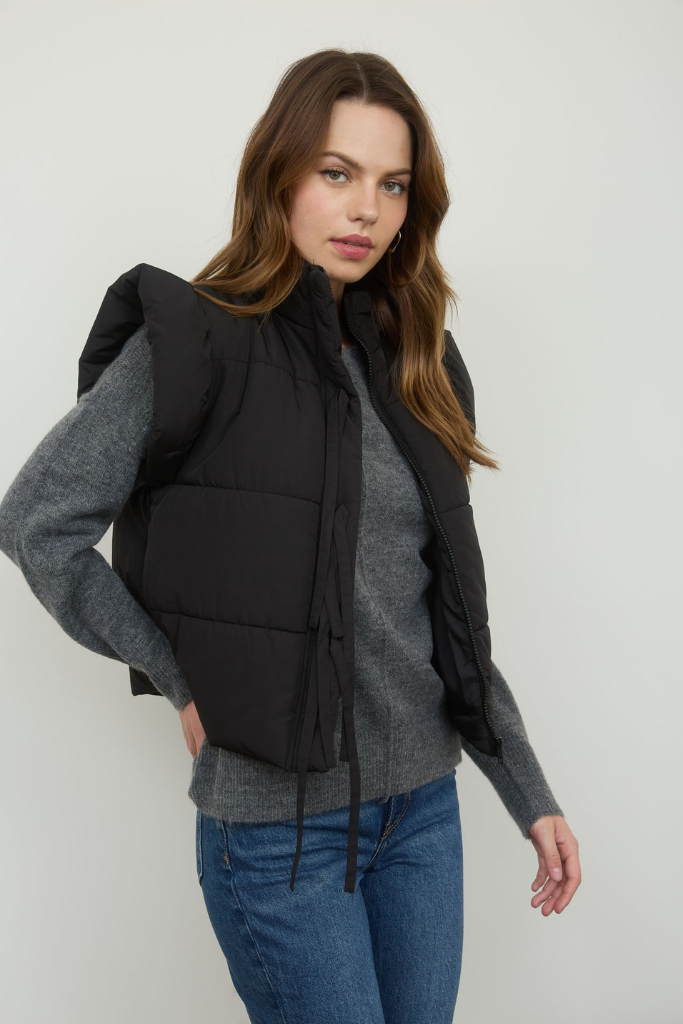 Embrace Life Puffer Vest - Black