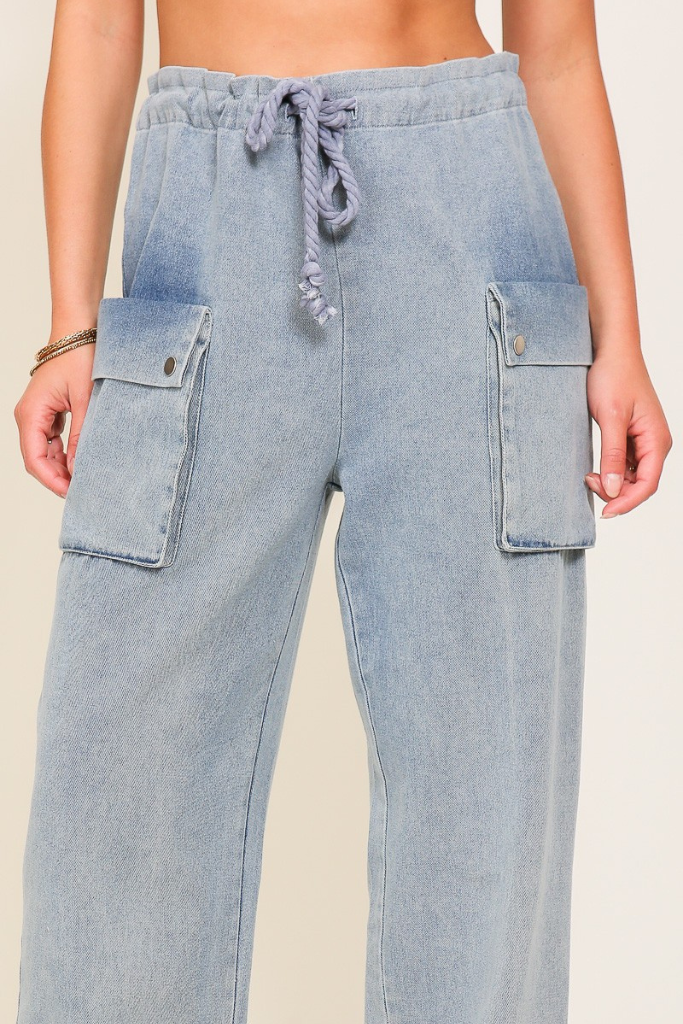 Way Of Life Cargo Pants - Denim Blue