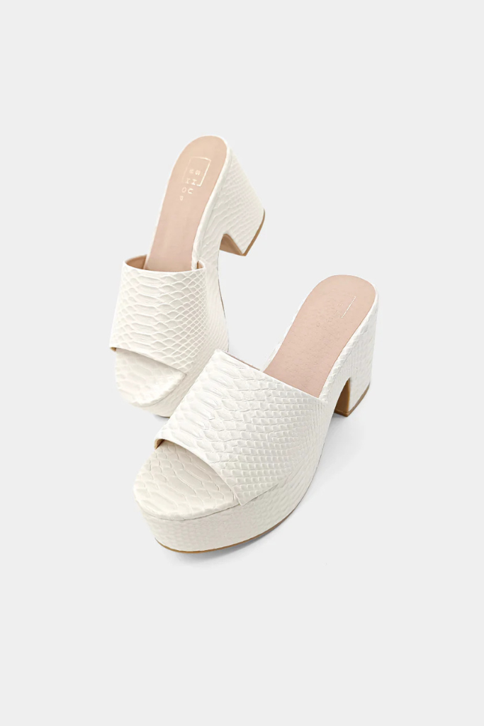 Giza Platform Sandal - Bone Snake