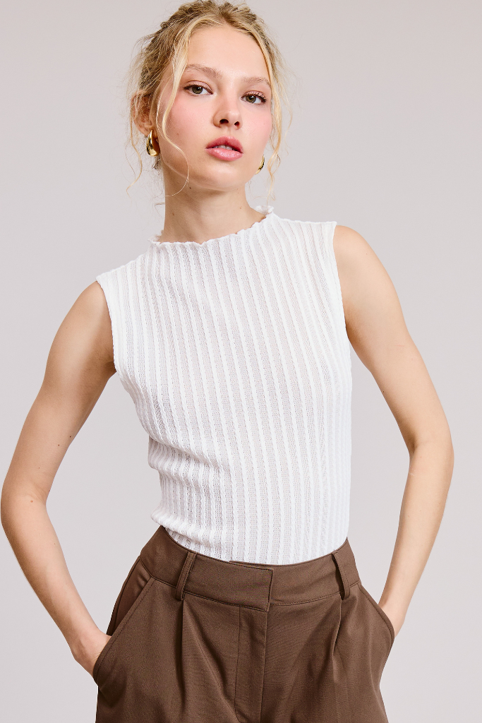 Deanna Ribbed Tank - Ivory