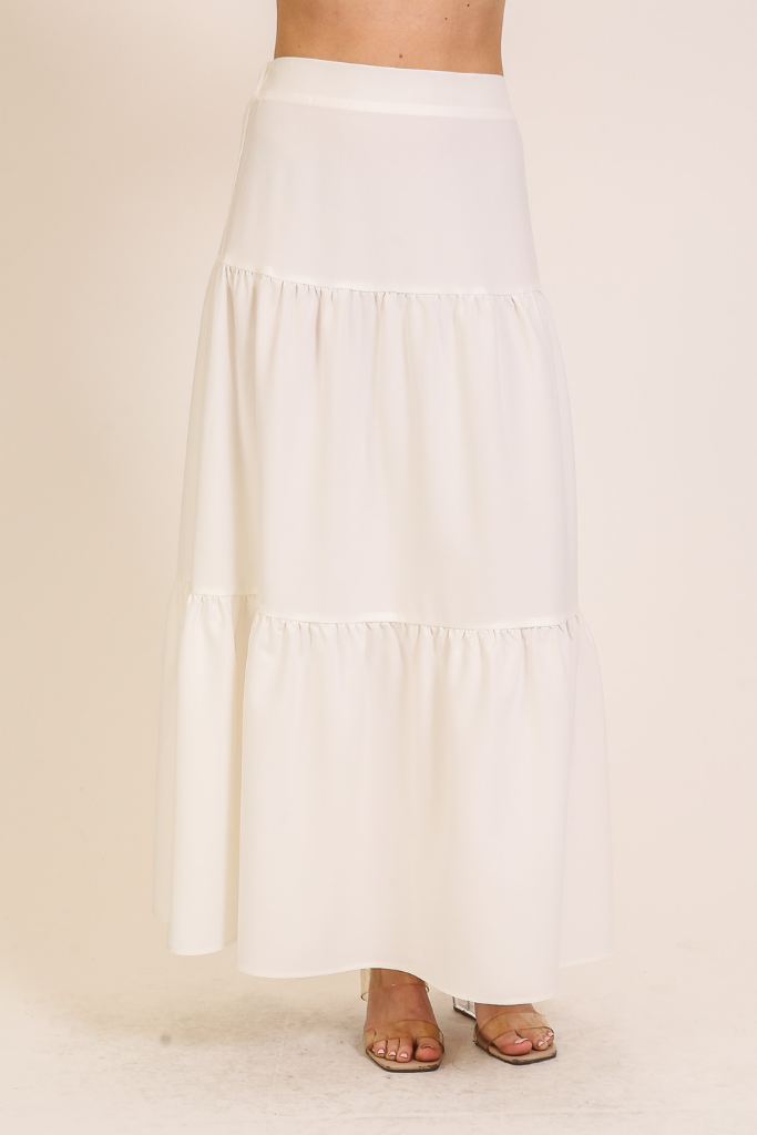 Scene Stealer Maxi Skirt - White