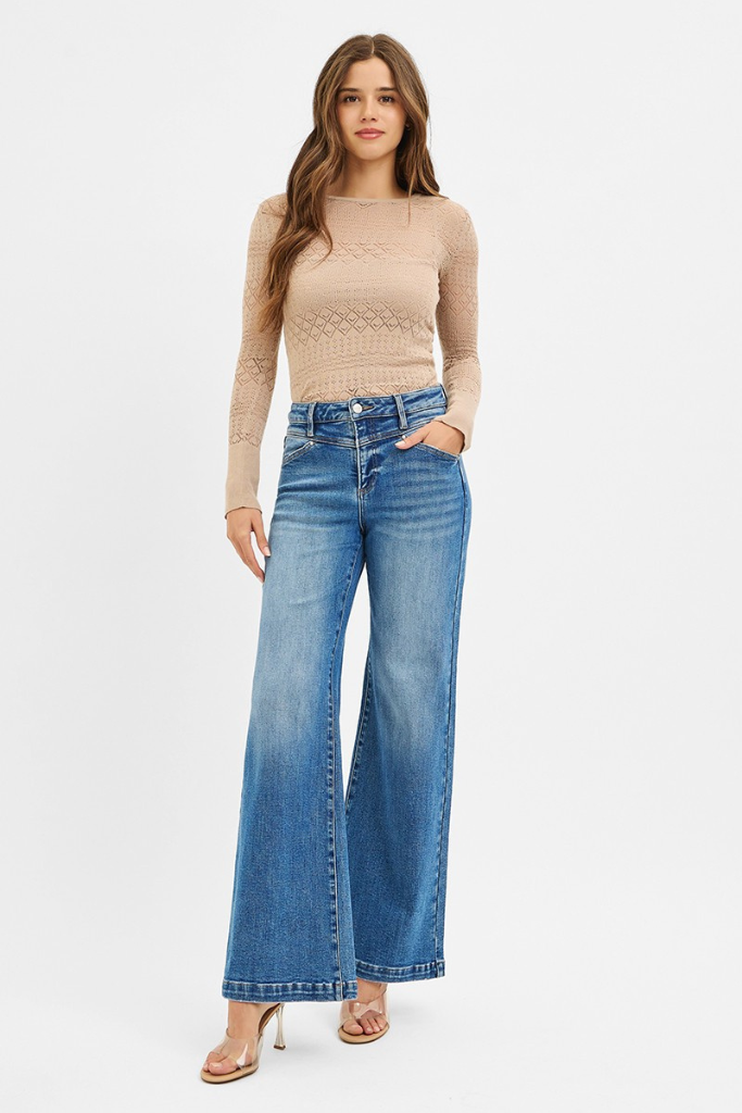 But Better Heart Wide Leg Jeans - Medium Wash