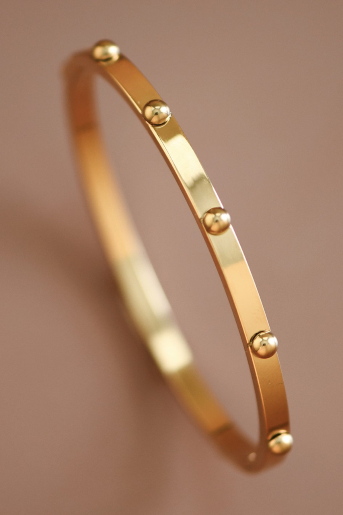 Elara Studded Bangle - Gold