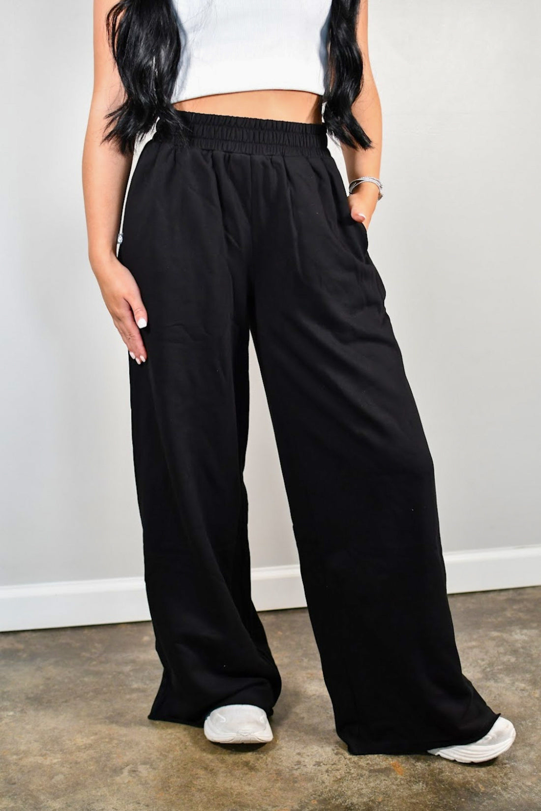 TooLooLah Baseline Straight Leg Joggers - Black