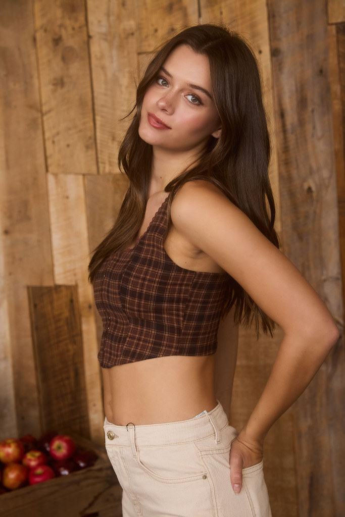 Find Time Plaid Corset Top - Brown