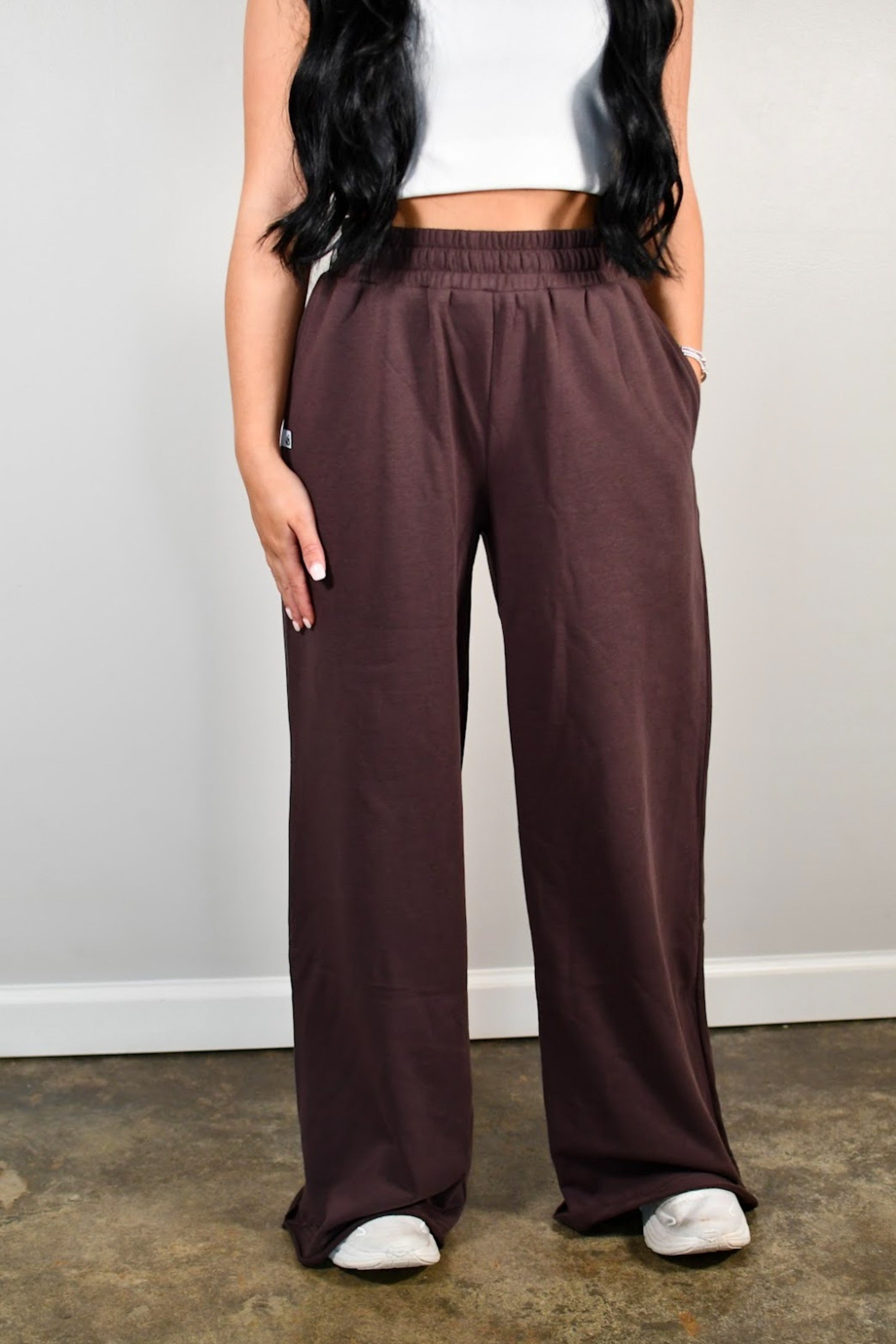 TooLooLah Baseline Straight Leg Joggers - Chocolate