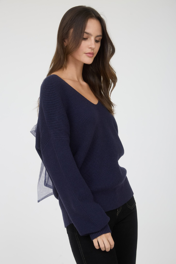 Keri Drop Shoulder Sweater - Navy
