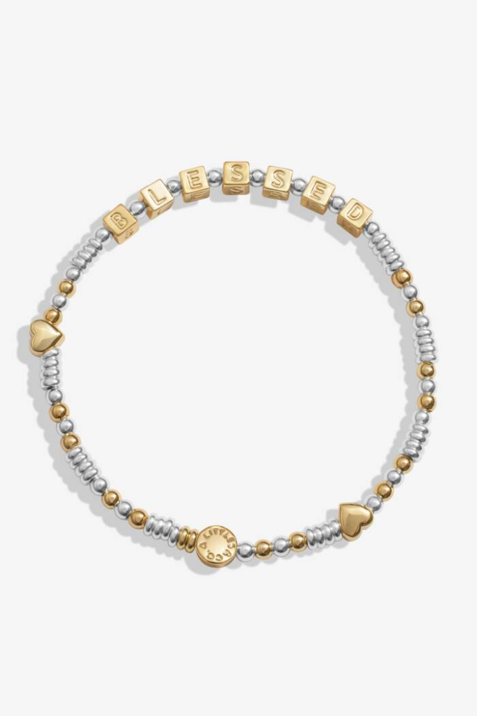 A Little "Birthday Blessings" Bracelet - Silver/Gold