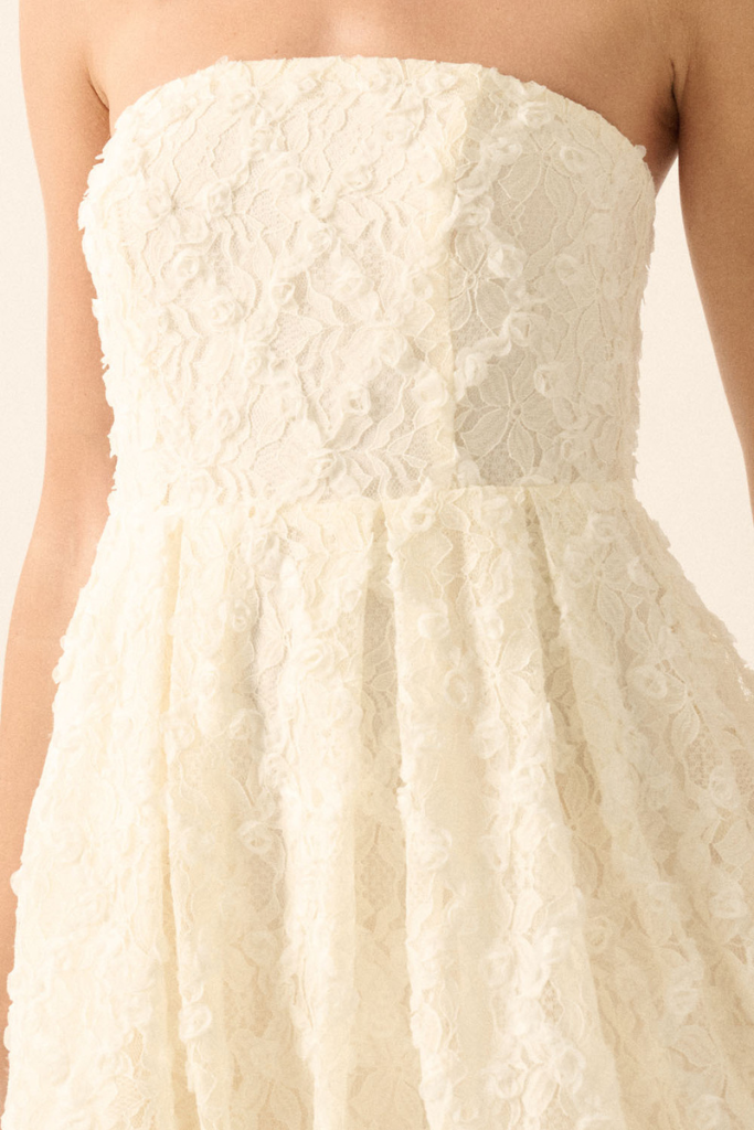 Carmala Floral Lace Dress - Cream