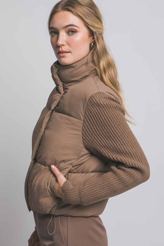 Take Charge Puffer Jacket - Mocha