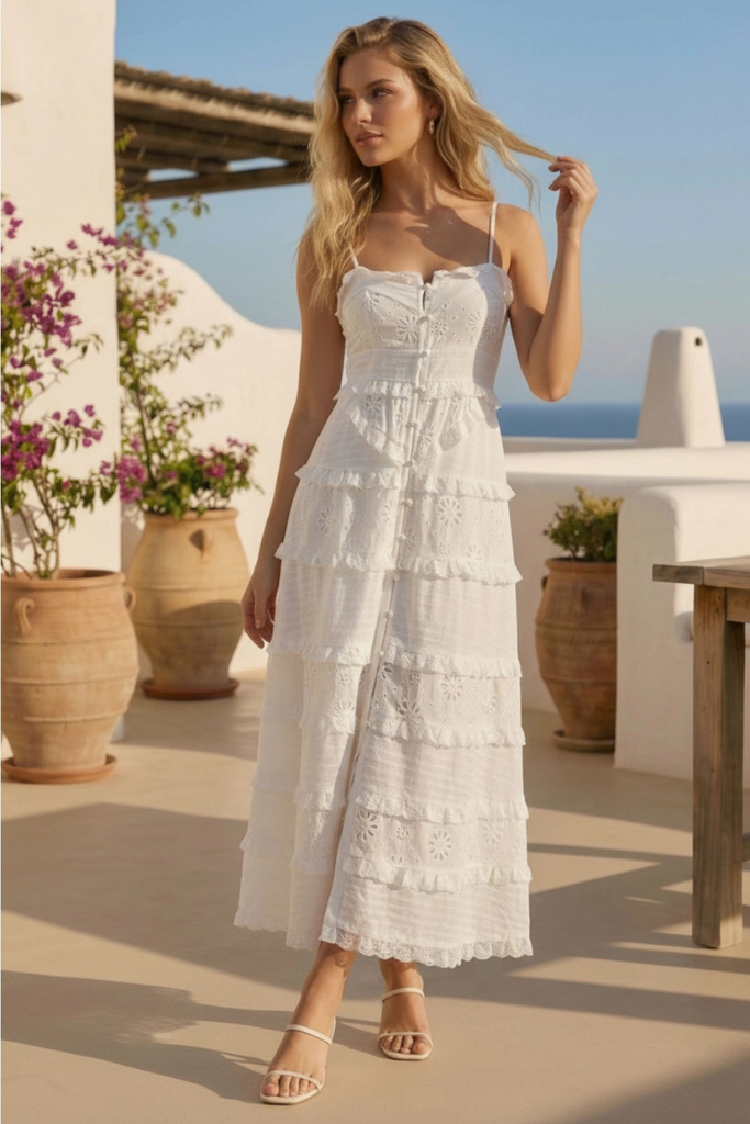 Summerlyn Eyelet Maxi Dress - White