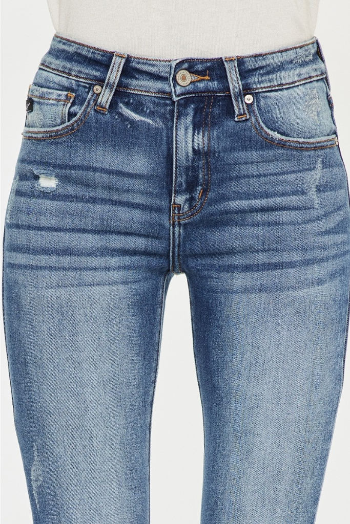 Lucky Moments Distressed  Skinny Jeans - Medium Wash
