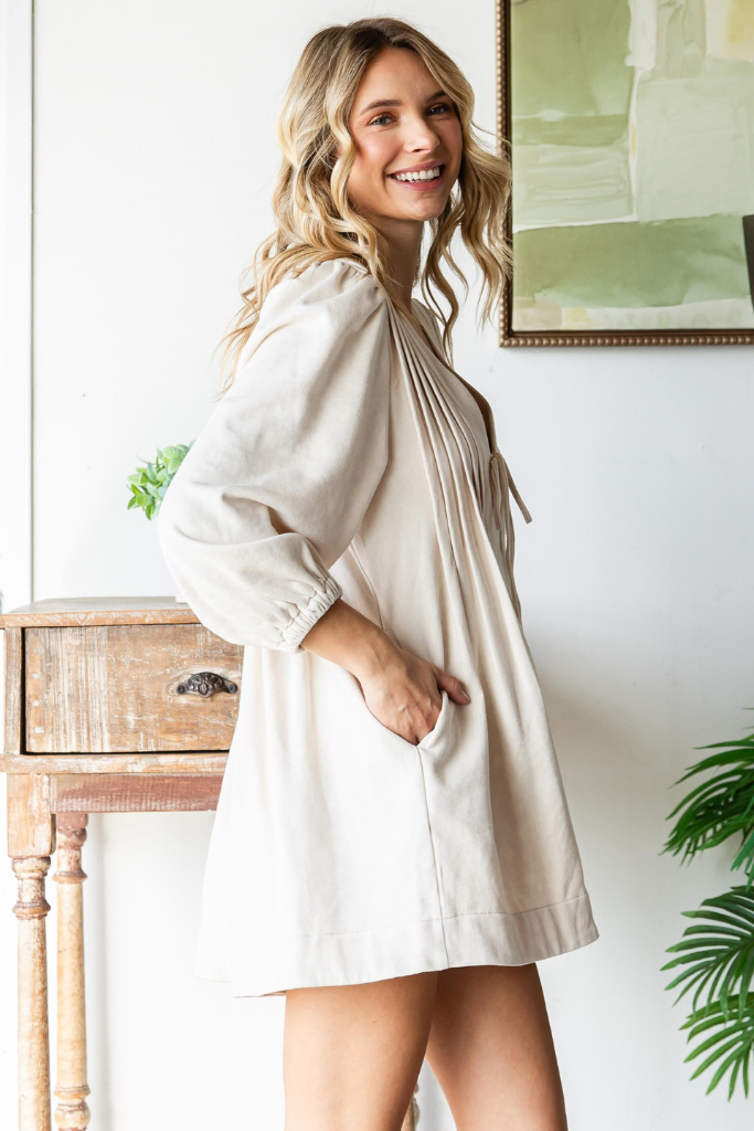 Noley V Neck Romper - Cream