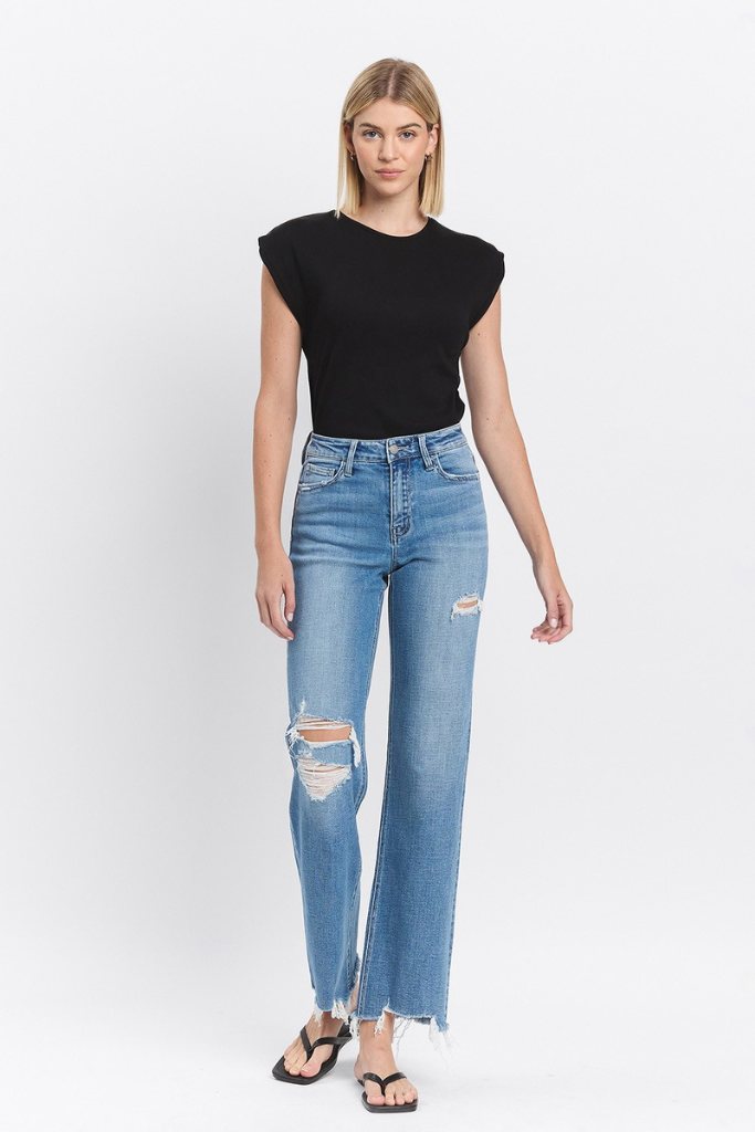 Too Chill Wide Leg Jeans - Medium Wash