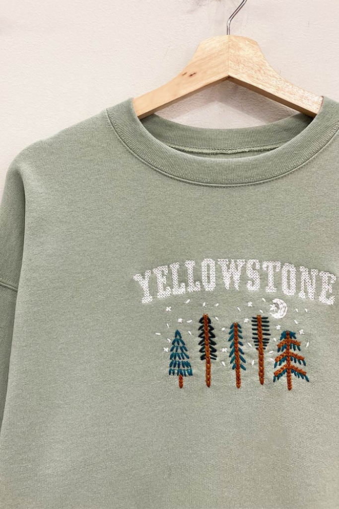Yellowstone Emb. Sweatshirt - Sage Green
