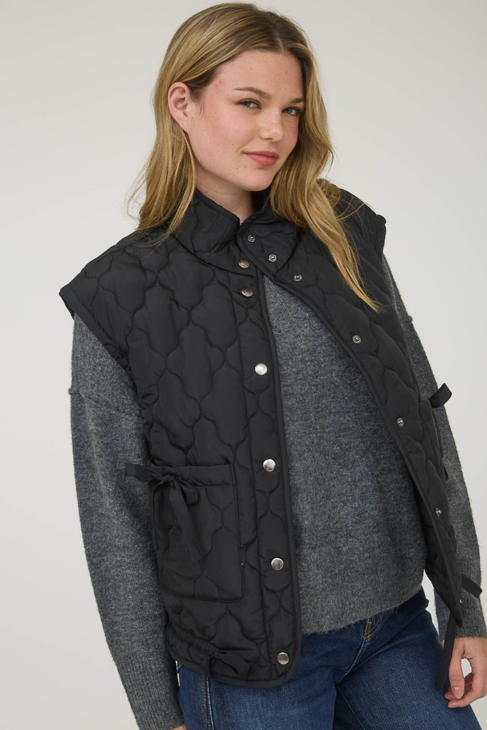 Snow Angel Puffer Vest - Black