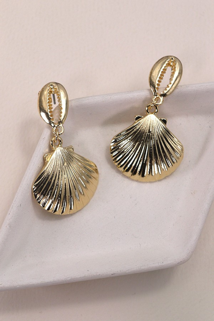Puka Shell Shine Earring - Gold