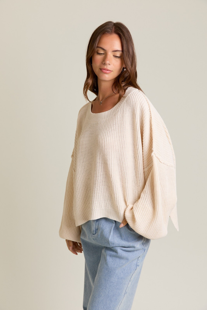 Devotion Knit Sweater - Beige