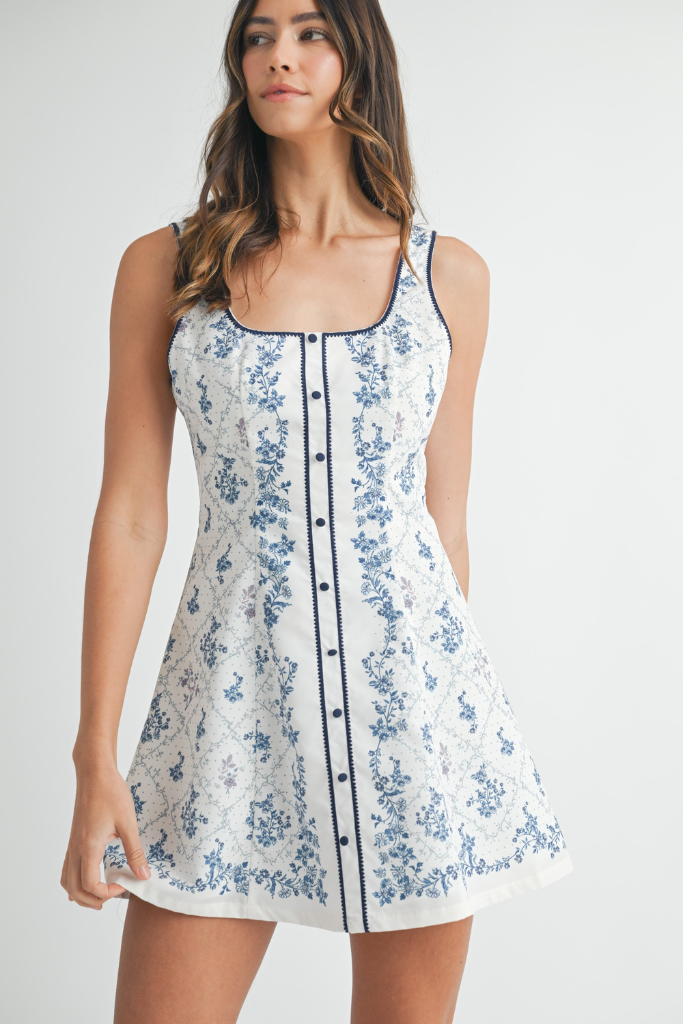 Never Settle Floral Dress - Navy