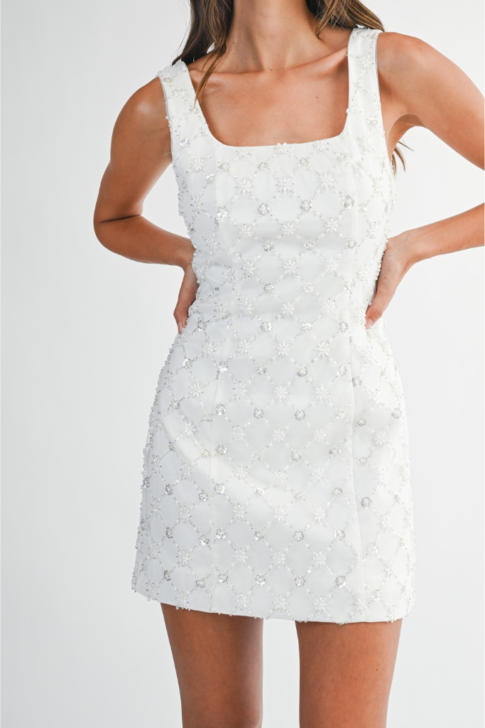 Carter Beaded Dress - Off White